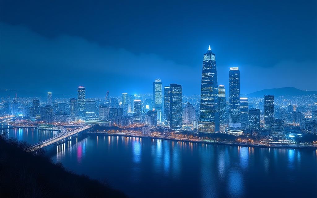 Night view of Osaka skyline